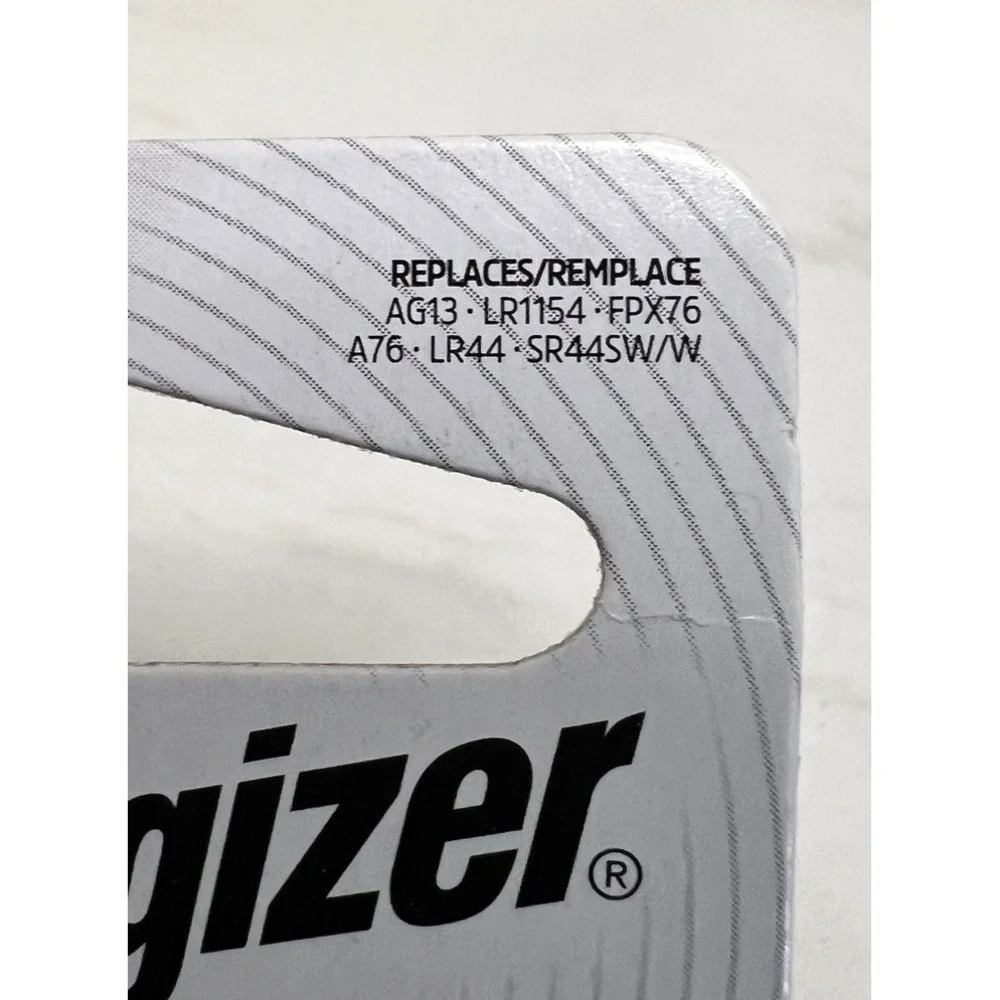 Energizer A76 LR44 AG13 LR1154 FPX76 SR44SW/W 1.5V Alkaline Batteries 6 Count